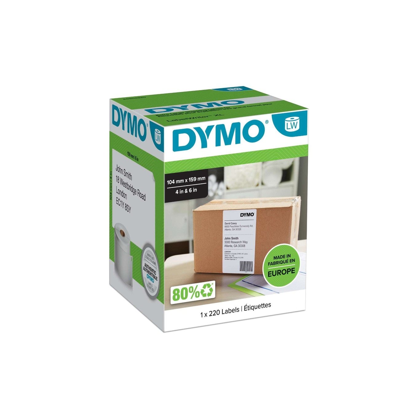 Dymo S0904980 Shipping Labels (220 pieces) 104 x 159 mm